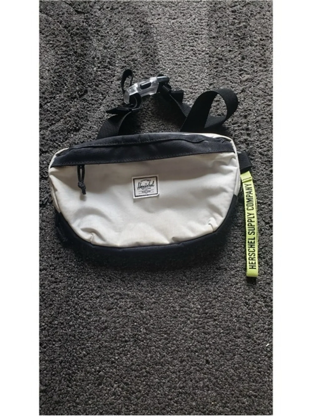 Two-Tone Black & Cream Waist Bag